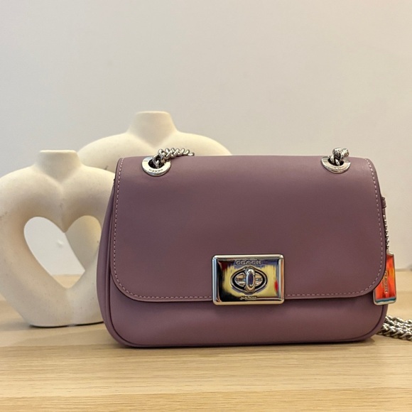 Coach Lavender Crossbody Bag with Silver Accents EUC - Picture 1 of 14